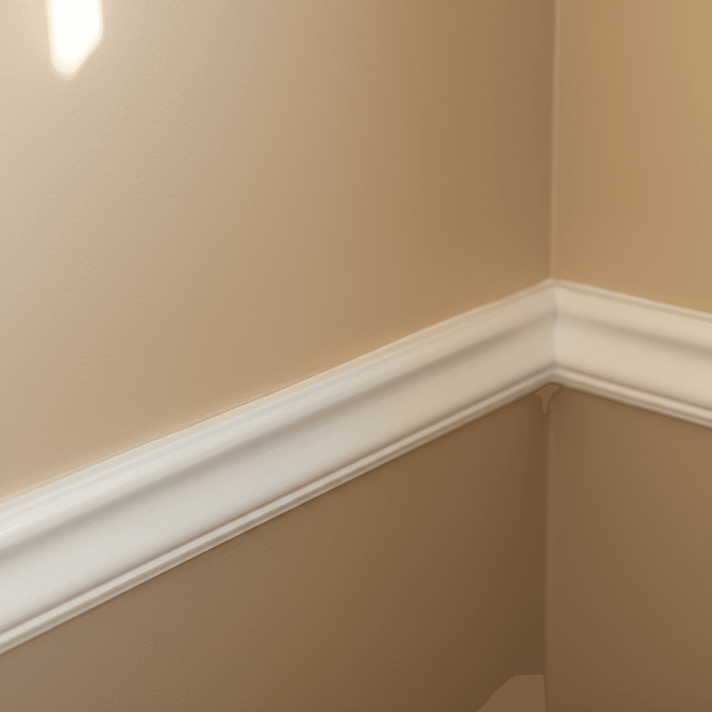 Interior painting detail showing crisp trim and professional finish