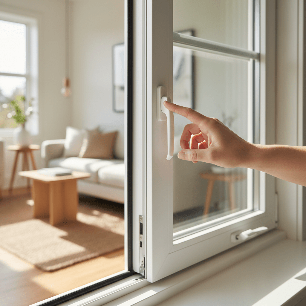 Detail of newly installed window with professional weatherproofing seal