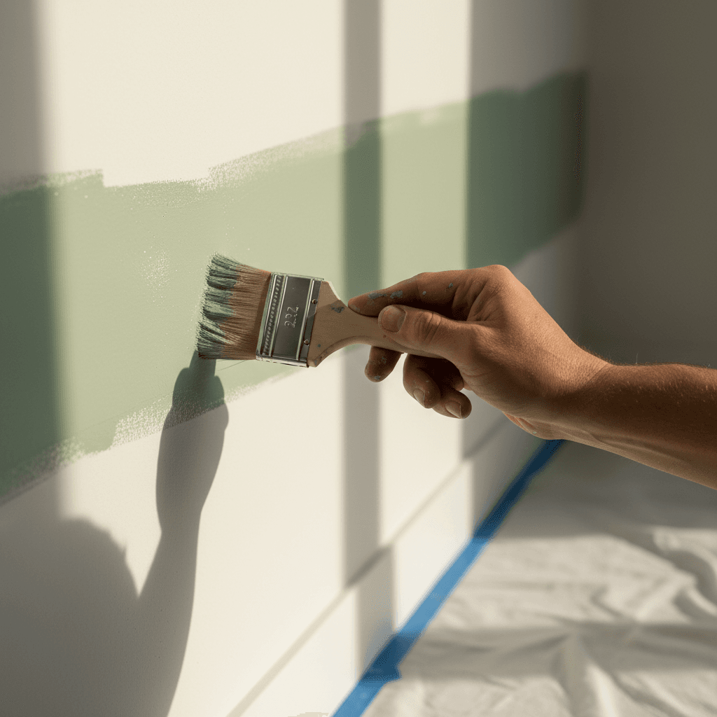 Interior wall paint finish close-up
