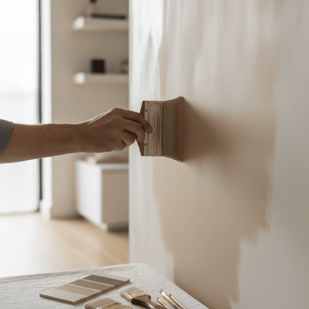 Exterior painting application detail