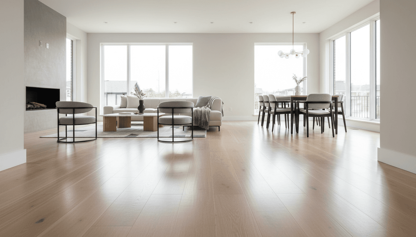 Hardwood flooring installation completed