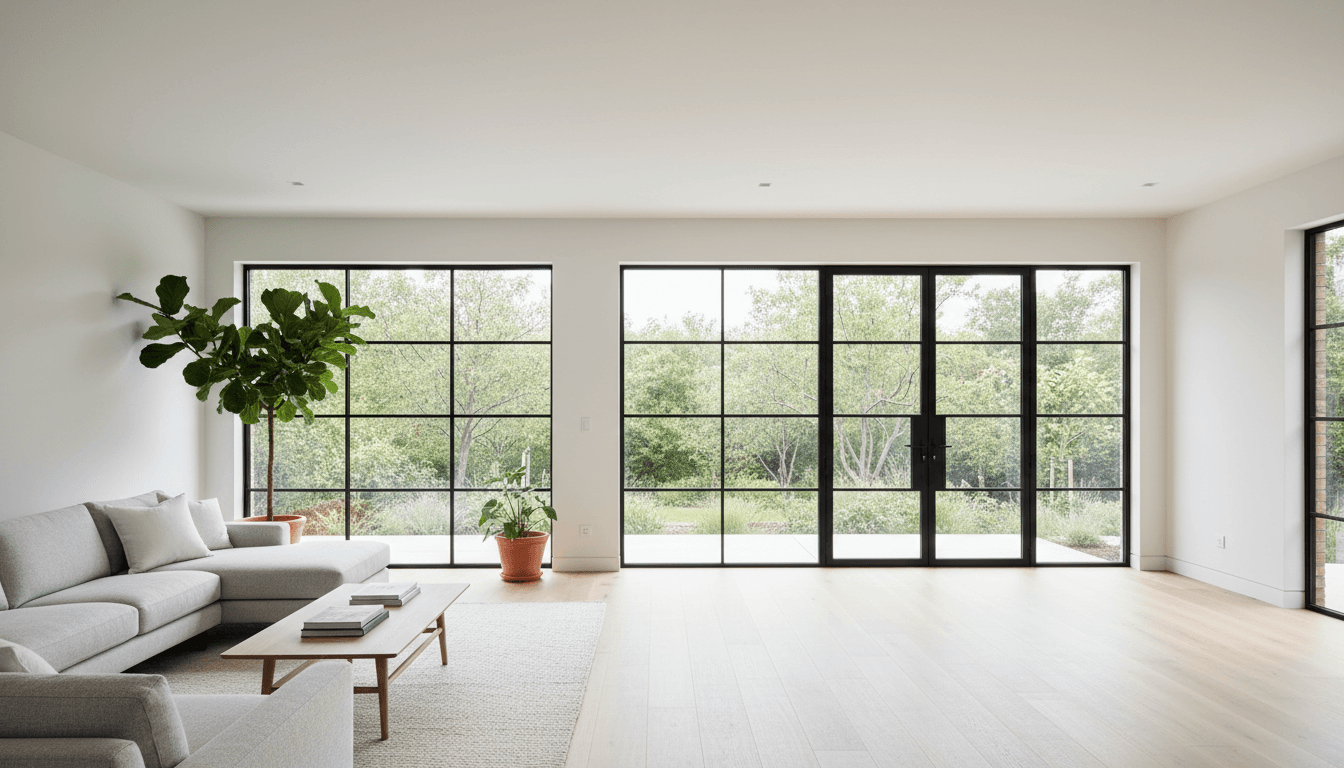 Newly installed window bringing natural light into home interior